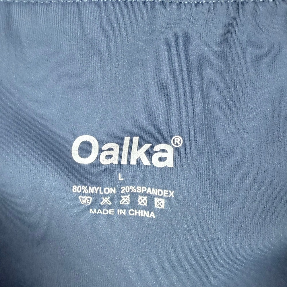 Oalka Joggers Womens Large Blue High Waisted Pockets Athletic Yoga Pants - Picture 2 of 5